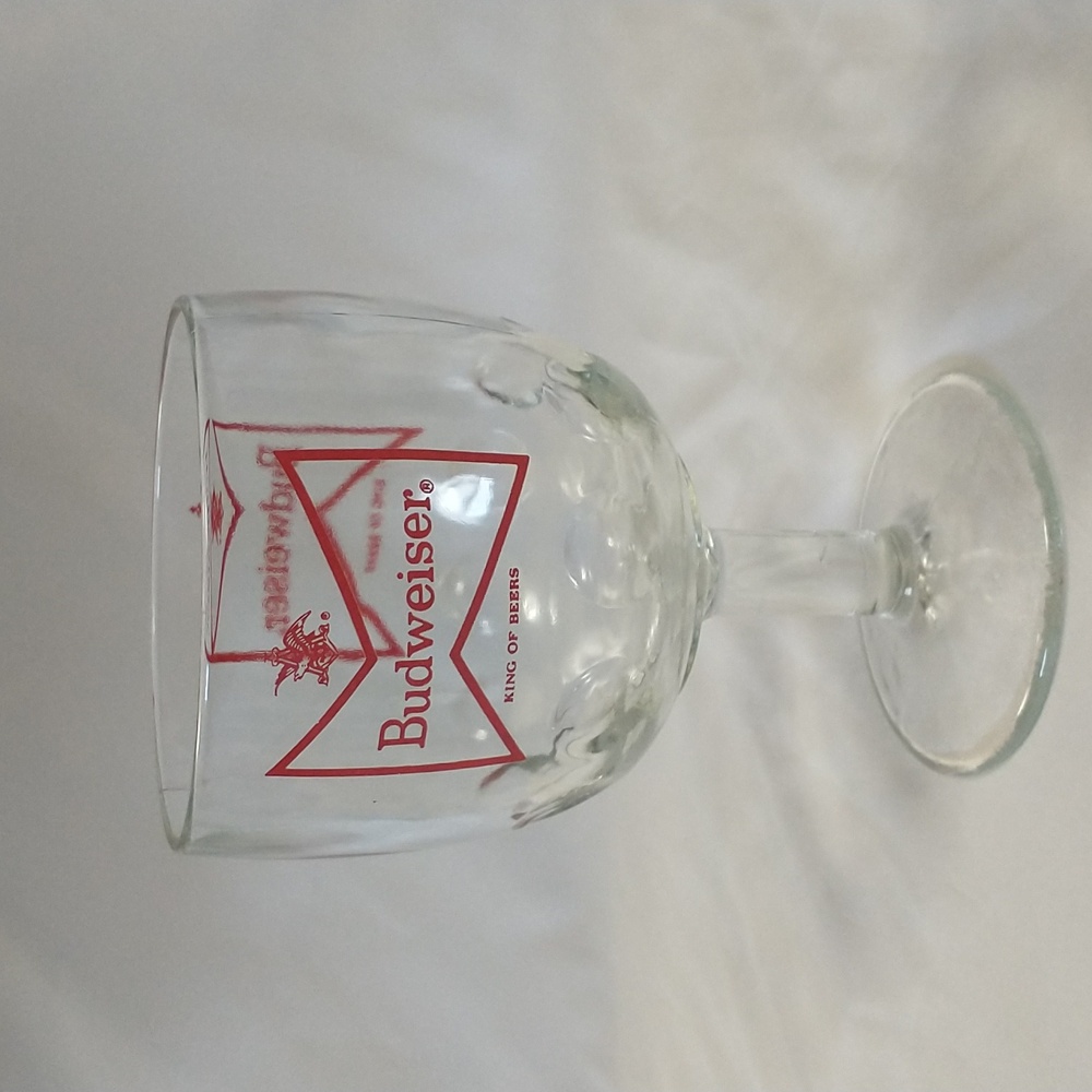 Vintage Budweiser King of Beers Thumbprint Glass Goblet